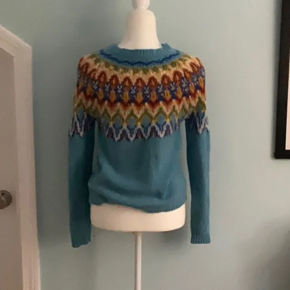 Fair Isle wool cardigan sweater XS - Picture 3 of 9